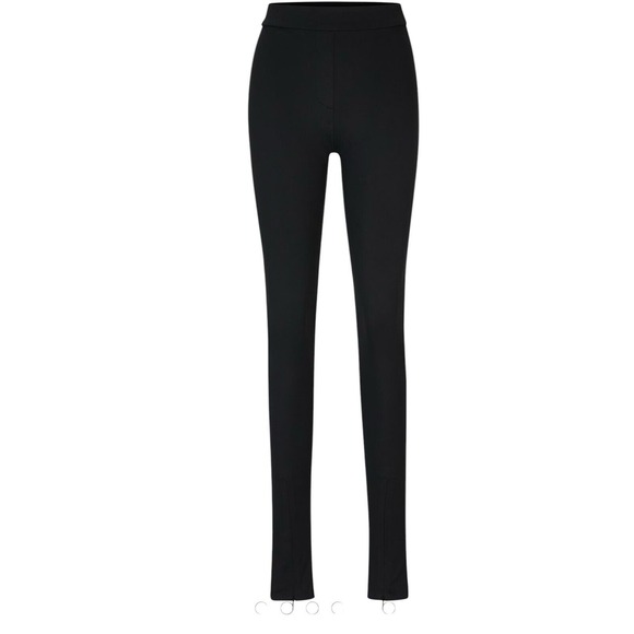 Boss Pants - NAOMI X BOSS LEGGINGS IN STRETCH‎ JERSEY WITH ZIP HEMS black size 0
